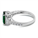 Sterling Silver Emerald-tone CZ Ring