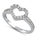 Sterling Silver Heart Cut Clear CZ Ring
