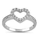 Sterling Silver Heart Cut Clear CZ Ring