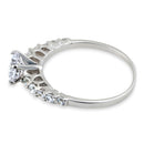 Sterling Silver Clear Round Cut Engagement CZ Ring