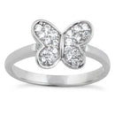 Sterling Silver Clear Butterfly CZ Ring