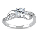 Sterling Silver Clear CZ Engagement Ring