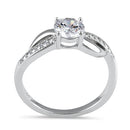 Sterling Silver Clear CZ Engagement Ring