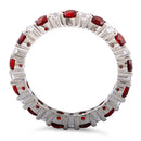Sterling Silver Eternity Garnet CZ Ring
