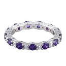 Sterling Silver Eternity Amethyst CZ Ring