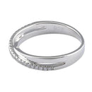Sterling Silver Overlap Clear CZ Ring