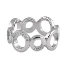 Sterling Silver Circles Eternity CZ Ring