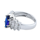 Sterling Silver Marquise Blue Spinel CZ Ring