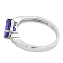 Sterling Silver Elegant Trillion Cut Amethyst CZ Ring