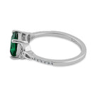 Sterling Silver Square Emerald Celtic CZ Ring