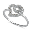 Sterling Silver Swirl Heart CZ Ring