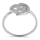 Sterling Silver Swirl Heart CZ Ring