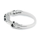 Sterling Silver Filigree Black CZ Ring