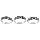 Sterling Silver Oval Abalone Marcasite Ring