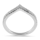 Sterling Silver Trendy Pave Chevron CZ Ring