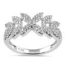Sterling Silver Elegant Leaf CZ Ring