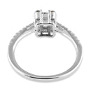 Sterling Silver Baguette Princess & Round Cut CZ Engagement Ring