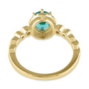 Sterling Silver Yellow Gold Plated Oval Cut Teal CZ Halo Ring
