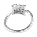 Sterling Silver Clover in Diamond CZ Ring