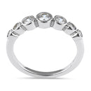 Sterling Silver Half Eternity Round CZ Bezel Ring