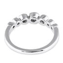Sterling Silver Half Eternity Round CZ Bezel Ring