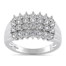 Sterling Silver 4 Row CZ Pave Ring