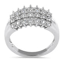 Sterling Silver 4 Row CZ Pave Ring
