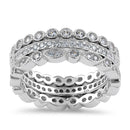 Sterling Silver 3 Piece Stackable CZ Ring