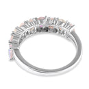 Sterling Silver Pear-Shaped Iridescent Rainbow CZ Ring