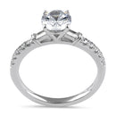 Sterling Silver Dazzling Solitaire Engagement CZ Ring