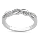 Sterling Silver Braided CZ Ring