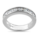 Sterling Silver Half Eternity Princess CZ Ring