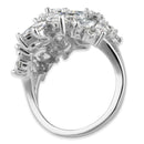 Sterling Silver Pear Marquise and Round CZ Ring