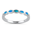 Sterling Silver Blue Lab Opal Marquise Inlay Ring