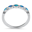 Sterling Silver Blue Lab Opal Marquise Inlay Ring