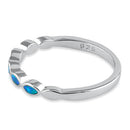 Sterling Silver Blue Lab Opal Marquise Inlay Ring