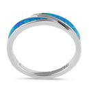 Sterling Silver Blue Lab Opal Band Ring