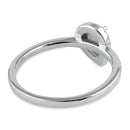 Sterling Silver White Lab Opal Tilted Pear Halo CZ Ring