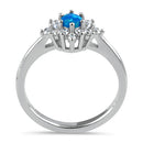 Sterling Silver Dainty Vintage Blue Lab Opal Halo Ring