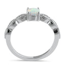 Sterling Silver White Lab Opal CZ Engagement Ring