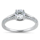 Sterling Silver Layered Engagement CZ Ring