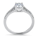 Sterling Silver Layered Engagement CZ Ring