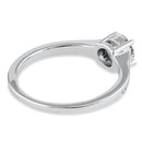 Sterling Silver Layered Engagement CZ Ring
