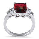 Sterling Silver Bi-Color Watermelon CZ Ring