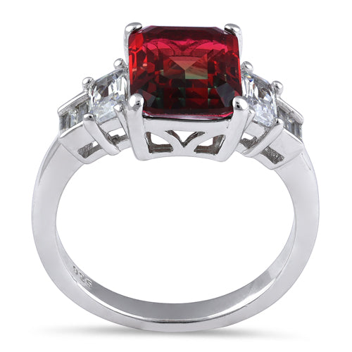 Sterling Silver Bi-Color Watermelon CZ Ring