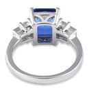 Sterling Silver Bi-Color Blue Sky Ombre CZ Ring