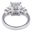 Sterling Silver Emerald Cut Clear CZ Ring