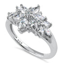 Sterling Silver Clear Flower CZ Ring