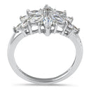 Sterling Silver Clear Flower CZ Ring