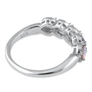Sterling Silver Elegant Five-Stone Oval Iridescent CZ Ring